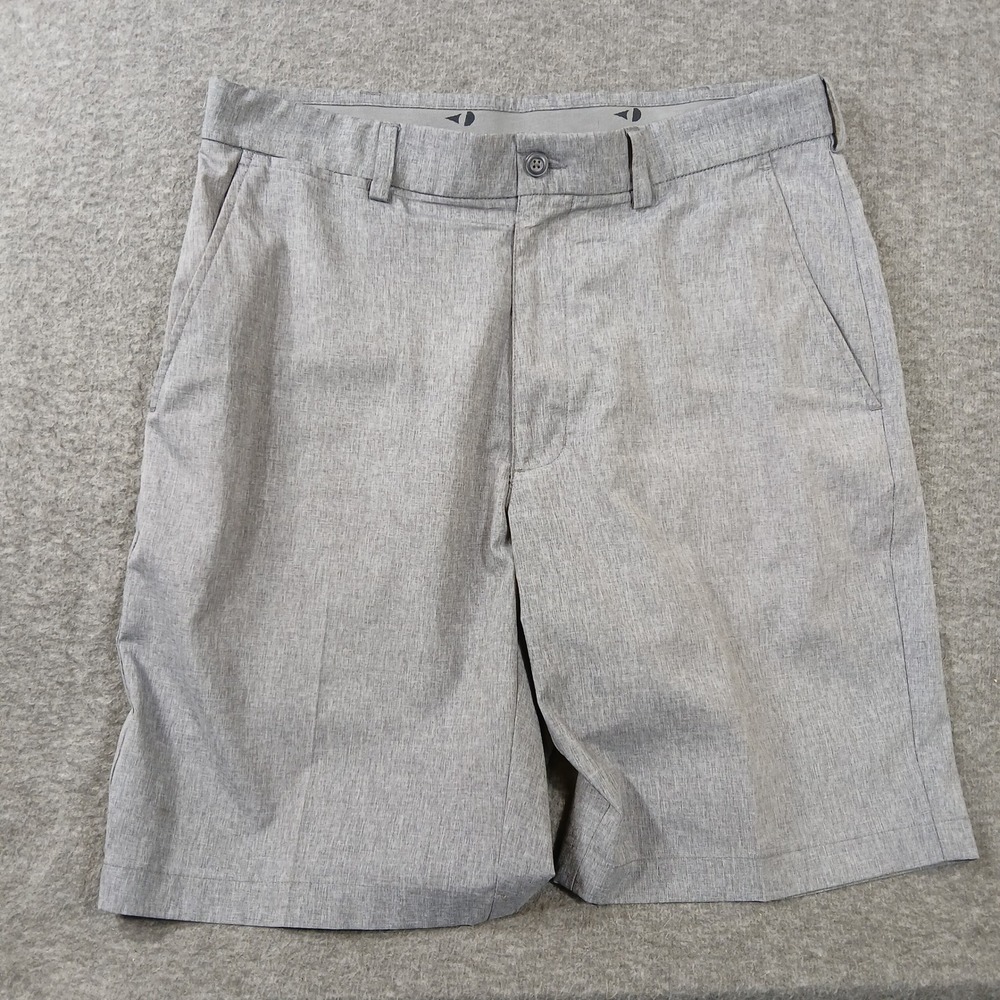 Grand Slam Golf Shorts Mens 34 Gray Performance Stretch Flat Front Casual